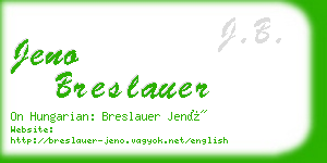 jeno breslauer business card